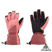 【ATUNAS 歐都納】女款防水保暖手套A1AG2506W- S 霧粉