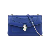 BVLGARI Serpenti Forever 琺瑯蛇頭小牛皮鍊包_展示品 (皇家藍)