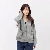 好我_Carol寬邊V領開襟針織外套 FREE 灰