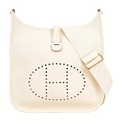 HERMES 金釦 Evelyne 29 斜背包_展示品 (奶油白)