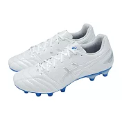 Asics 足球鞋 DS Light Pro 2E 寬楦 男鞋 白 銀 藍 軟釘 緩衝 穩定 亞瑟士 1103A110103