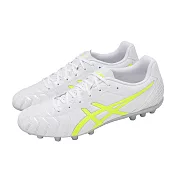 Asics 足球鞋 DS Light Club AG 男鞋 白 黃 人工草皮 軟釘 輕量 抓地 亞瑟士 1103A119100