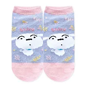 【ONEDER 旺達】蠟筆小新直版襪 野原新之助短襪 台灣製棉襪 親子襪- 藍 (15-22)SC-A536