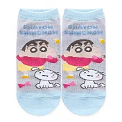 【ONEDER 旺達】蠟筆小新直版襪 野原新之助短襪 台灣製棉襪 親子襪- 灰 (15-22)SC-A538