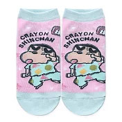 【ONEDER 旺達】蠟筆小新直版襪 野原新之助短襪 台灣製棉襪 親子襪- 粉 (15-22)SC-A539