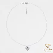 【CF鑽飾】項鍊《人魚之淚》莫桑鑽1克拉純銀鑽墜 白金色