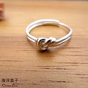 ☆§海洋盒子§☆雙結繩設計925純銀戒指.可調式戒指