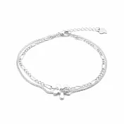 ☆§海洋盒子§☆可愛花朵雙鍊設計S925純銀手鍊