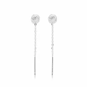 ☆§海洋盒子§☆銀白色編織球球S999純銀耳環