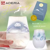 【ADERIA】日本製 富士月兔圖金邊玻璃杯/水杯/酒杯 -360ml