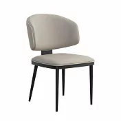 IDEA-包覆感U型圓弧皮革休閒餐椅/兩色可選 灰色