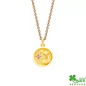 幸運草金飾 日不落黃金/水晶女墜子  送玫瑰鋼項鍊