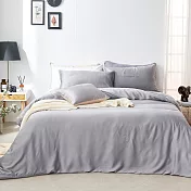 《DUYAN 竹漾》台灣製 60支萊賽爾天絲特大四件式鋪棉兩用被床包組 / 芝麻霧灰