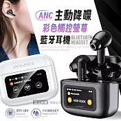 AWEI ANC主動降噪 彩色觸控螢幕藍牙耳機 藍牙5.4/IPX6防水 黑色