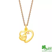 幸運草金飾 那一刻心動黃金墜子  送玫瑰鋼項鍊