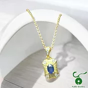 【Kuder Jewelry】斯里蘭卡產天然藍寶石60分忠誠方型墜飾附珠寶鑑定書送小金馬項鍊鍊一條 45cm 天然藍寶石60分忠誠方型墜飾