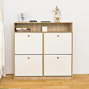 【H&R安室家】四格翻門收納鞋櫃 玄關鞋櫃 SHF39(收納架/置物櫃/收納鞋櫃)