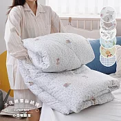 買一送一【小日常寢居】水洗棉雲絲絨被-台灣製6x7尺雙人「共六款可任選 贈品花色隨機」 蜜糖啾窩