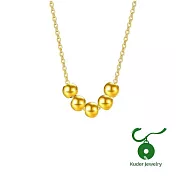 【Kuder Jewelry】黃金上身富貴加分~1+1愛的串連項鍊/5粒/買黃金項鍊送玫瑰花朵香氛禮盒一件 45cm 5粒
