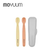 MOYUUM 韓國 白金矽膠 兒童湯匙(2入/組) -  奶黃+豆沙紅色