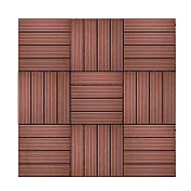 【Meric Garden】環保防水防腐拼接塑木地板12入/組_19款任選 直條紋茶色