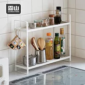【日本霜山】廚房灶台用窄型鐵製雙層置物收納架