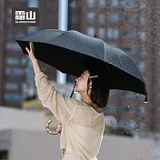 【日本霜山】復古竹柄8骨晴雨兩用摺疊傘(附收納提袋)- 時尚黑