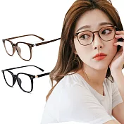 【ALEGANT】韓風潮搭TR90輕量方框親膚霧面鏡腳UV400濾藍光眼鏡 晴茶棕