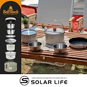 Bell Rock Color 9 套鍋組.韓國鍋具 9件露營套鍋 不鏽鋼鍋 湯鍋飯碗湯碗 附收納袋