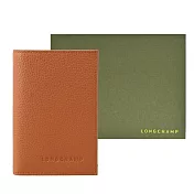 LONGCHAMP LE FOULONNÉ系列牛皮護照夾 琥珀
