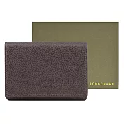 LONGCHAMP LE FOULONNÉ系列系列牛皮簡約三折翻蓋短夾 駝灰