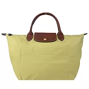 LONGCHAMP LE PLIAGE系列短把再生尼龍摺疊水餃包(中) 開心果綠