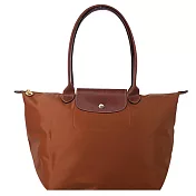 LONGCHAMP LE PLIAGE系列長把再生尼龍摺疊水餃包(大/白蘭地酒) 白蘭地酒