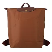 LONGCHAMP LE PLIAGE系列再生尼龍摺疊後背包(中) 白蘭地酒