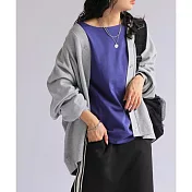 日本Antiqua｜小臉船型領｜純棉舒適｜滑順高品質｜不皺易打理｜簡約長袖｜經典百搭 L 海軍藍L