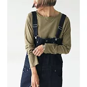 日本Antiqua｜小臉船型領｜純棉舒適｜滑順高品質｜不皺易打理｜簡約長袖｜經典百搭 L 軍綠L