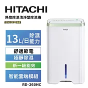 【HITACHI 日立】13公升熱管除濕清淨型除濕機 RD-260HC金韻綠