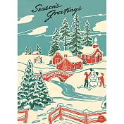 美國 Cavallini & Co. wrap 聖誕包裝紙/海報 聖誕雪之國度