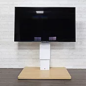 【H&R安室家】60~75吋 適用 台製氣壓式升降電視架(電視立架/落地架/螢幕支架/移動電視架) 黑+深咖啡50公斤(60～75吋)