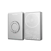 Canpower 防爆超薄三合一固態行動電源 10000mAh 台灣製造 196g 磁吸可充手錶耳機 鋁合金旋轉支架 有wh、ccc標示 銀色