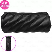 YSL 圓柱黑色斜紋化妝包(公司貨)