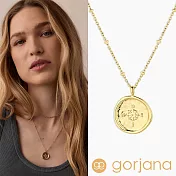 GORJANA 金色羅盤圓形項鍊 優雅豆豆項鍊 指引方向 Compass