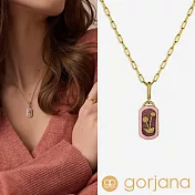 GORJANA 嫩粉玉石花朵項鍊 迷你方形金色項鍊 溫暖淨化 Compassion