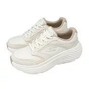 Skechers 慢跑鞋 Max Cushioning Endeavour 女鞋 米 白 緩衝 厚底 增高 運動鞋 129480OFWT 24cm OFF WHITE