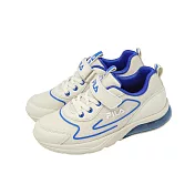 Fila 慢跑鞋 J827Z 中大童 小朋友 米 藍 魔鬼氈 運動鞋 斐樂 2J827Z731