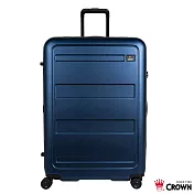 【CROWN 皇冠】29吋拉鍊行李箱 雙層防盜拉鍊 蓋底2:8輕鬆開-  深藍色霧面(C-F1783)