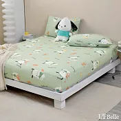 [超值組合]義大利La Belle《Sanrio-淘氣帕恰狗》加大海島針織床包枕套組+大容量洗衣袋1入