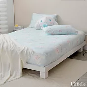 [超值組合]義大利La Belle《Sanrio-軟萌大耳狗喜拿》單人海島針織床包枕套組+大容量洗衣袋1入