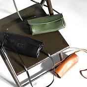 CLEDRAN|日本手作 細背帶輕巧軟質牛革側背包 綠色 綠色