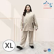 【雨之情】時尚高機能套裝雨衣_二件式  灰卡_XL